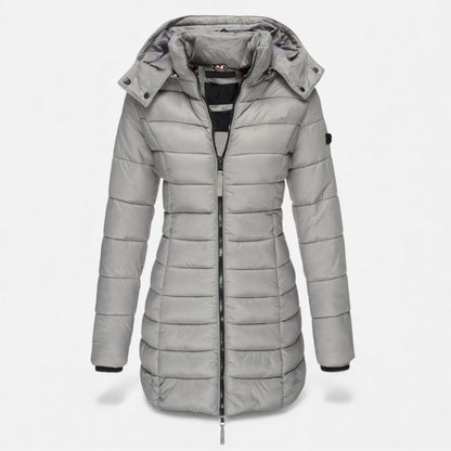 Valmonti Women's Puffer Jacket | Slim Mid-Length Quilted Design 6