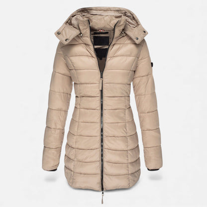 Valmonti Women's Puffer Jacket | Slim Mid-Length Quilted Design 7