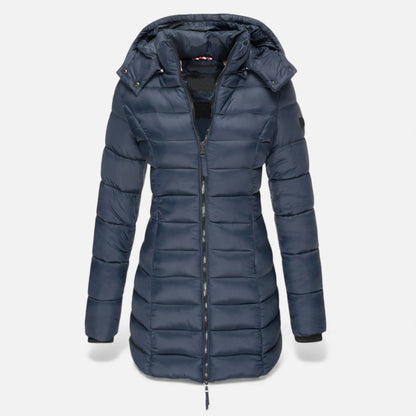 Valmonti Women's Puffer Jacket | Slim Mid-Length Quilted Design 8