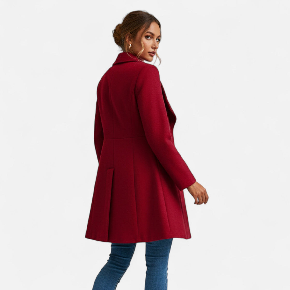 Valmonti Women's Wool Winter Coat | Tailored Lapel, Warm Blend 2