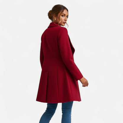 Valmonti Women's Wool Winter Coat | Tailored Lapel, Warm Blend 2