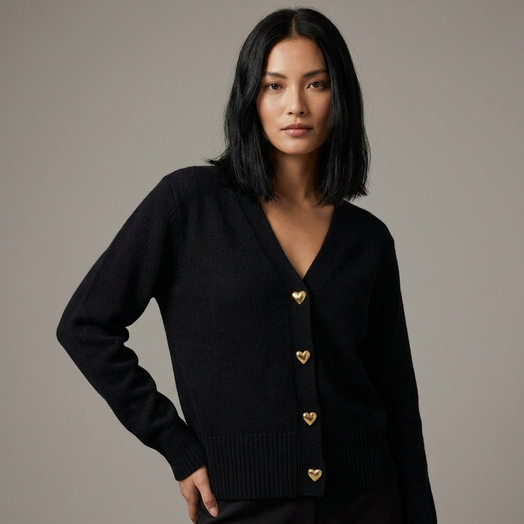 Vera Women's Cardigan | Soft Knit, V-Neck Button Front for Autumn 0