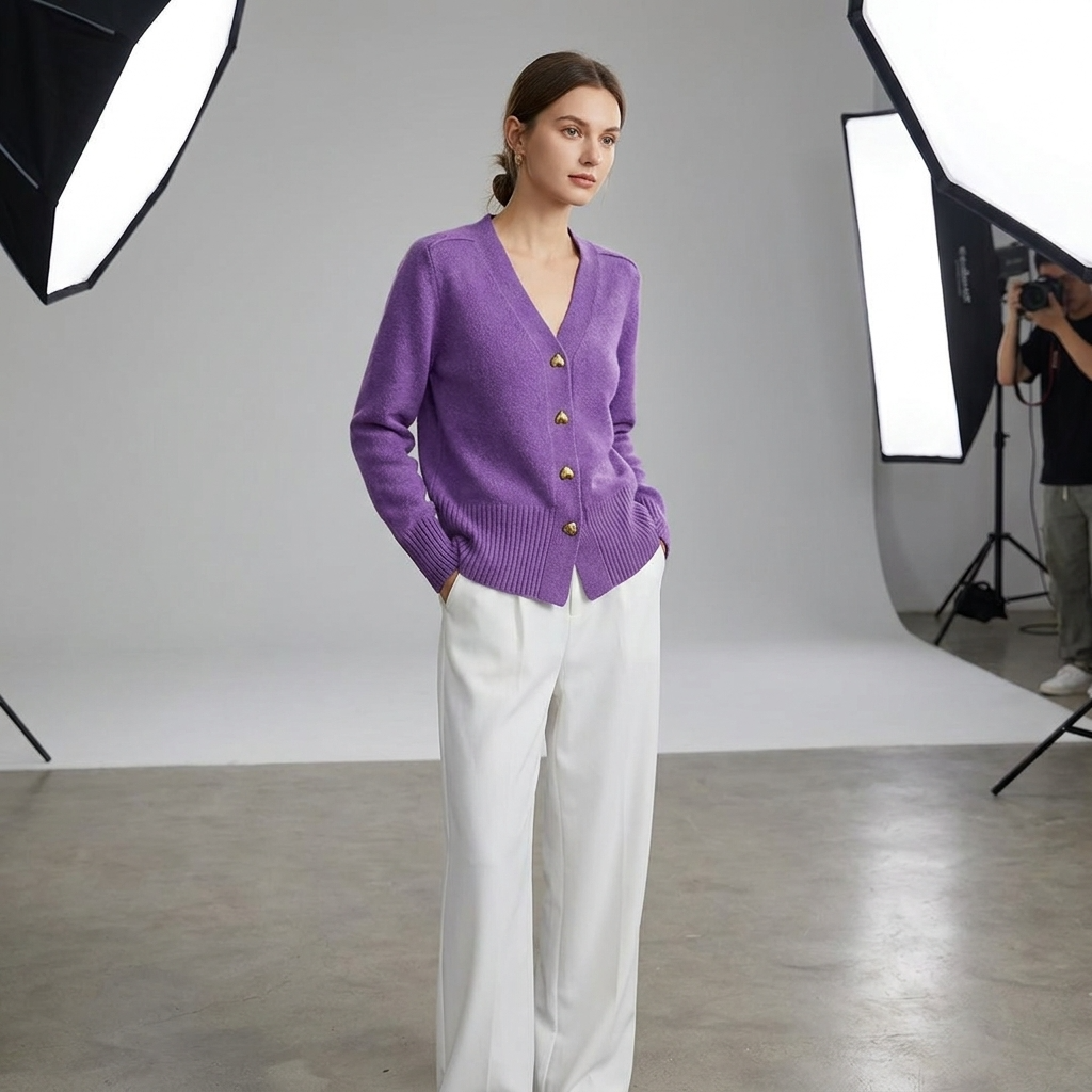 Vera Women's Cardigan | Soft Knit, V-Neck Button Front for Autumn 7