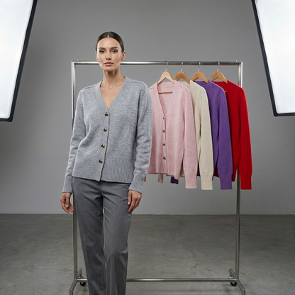 Vera Women's Cardigan | Soft Knit, V-Neck Button Front for Autumn 9
