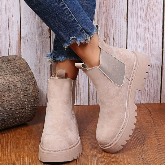 Vera Women’s Chelsea Boots with Chunky Platform Sole and Elastic Side Panels 0