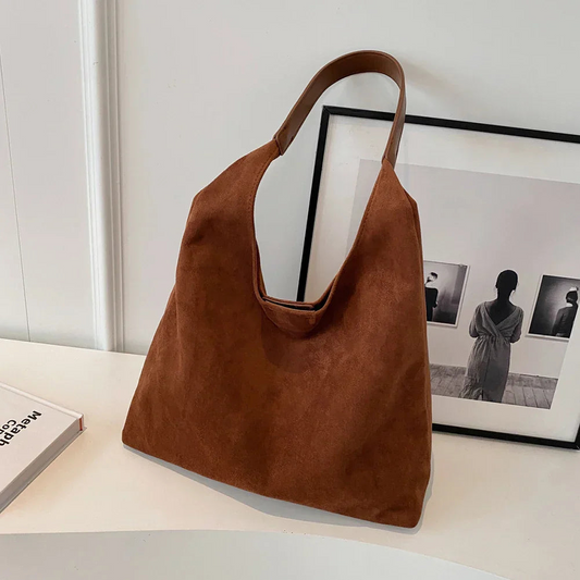 Vera Women’s Shoulder Tote with Soft Suede Texture and Spacious Interior 0