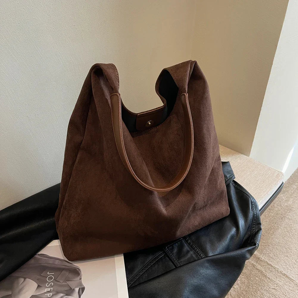 Vera Women’s Shoulder Tote with Soft Suede Texture and Spacious Interior 3