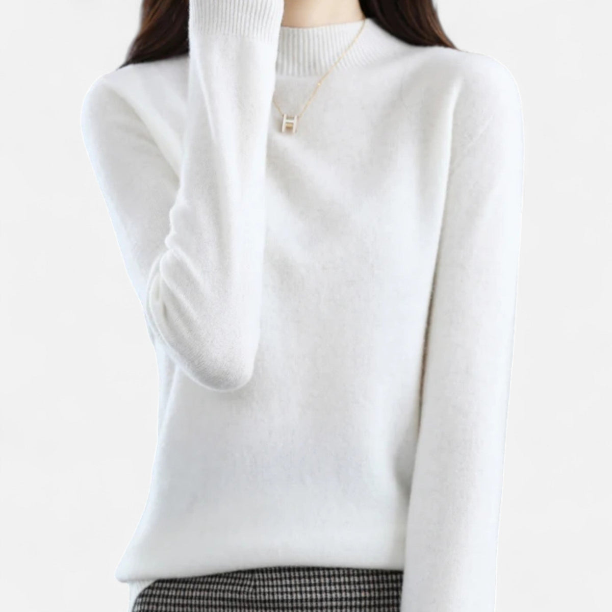 Violet Women's Sweater | 100% Pure Wool, Half-Neck Design 3