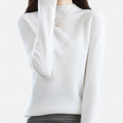 Violet Women's Sweater | 100% Pure Wool, Half-Neck Design 3