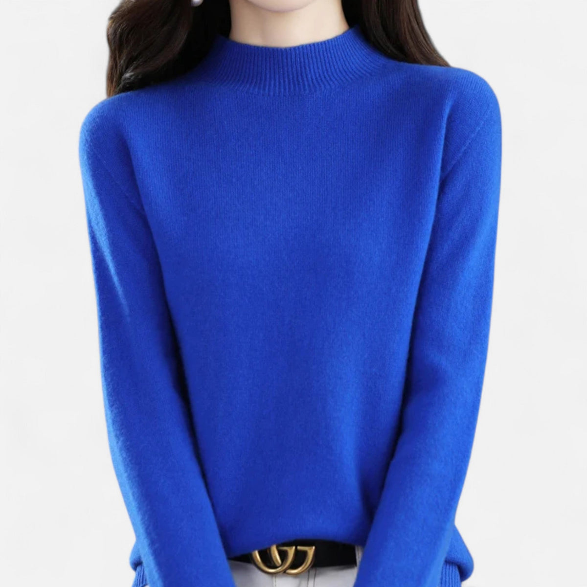 Violet Women's Sweater | 100% Pure Wool, Half-Neck Design 5
