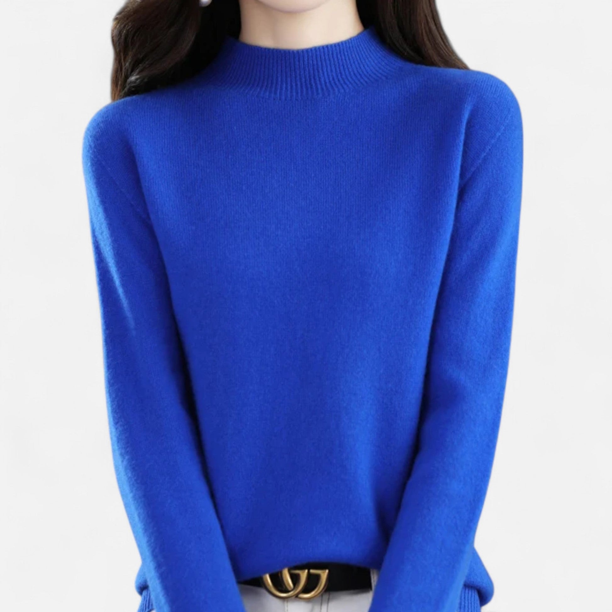 Violet Women's Sweater | 100% Pure Wool, Half-Neck Design 5