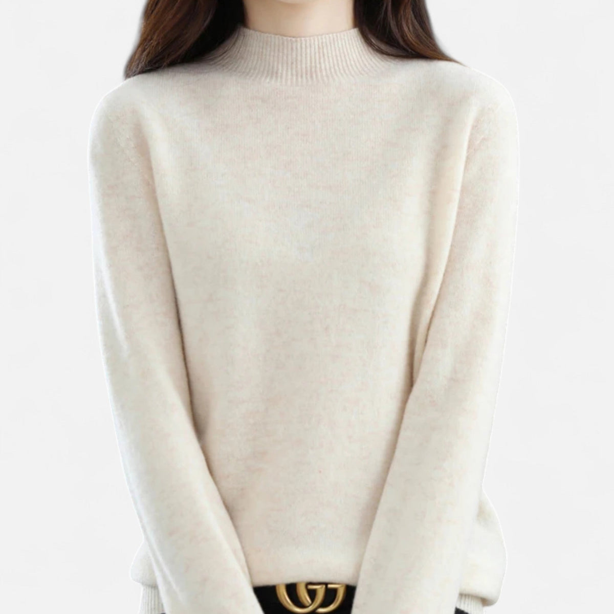 Violet Women's Sweater | 100% Pure Wool, Half-Neck Design 7