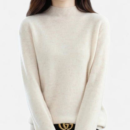 Violet Women's Sweater | 100% Pure Wool, Half-Neck Design 7