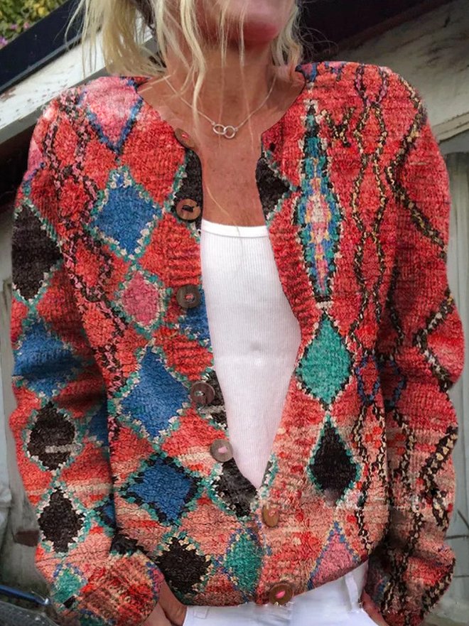 Willa Women's Cardigan | Lightweight Knit, Printed Design 5