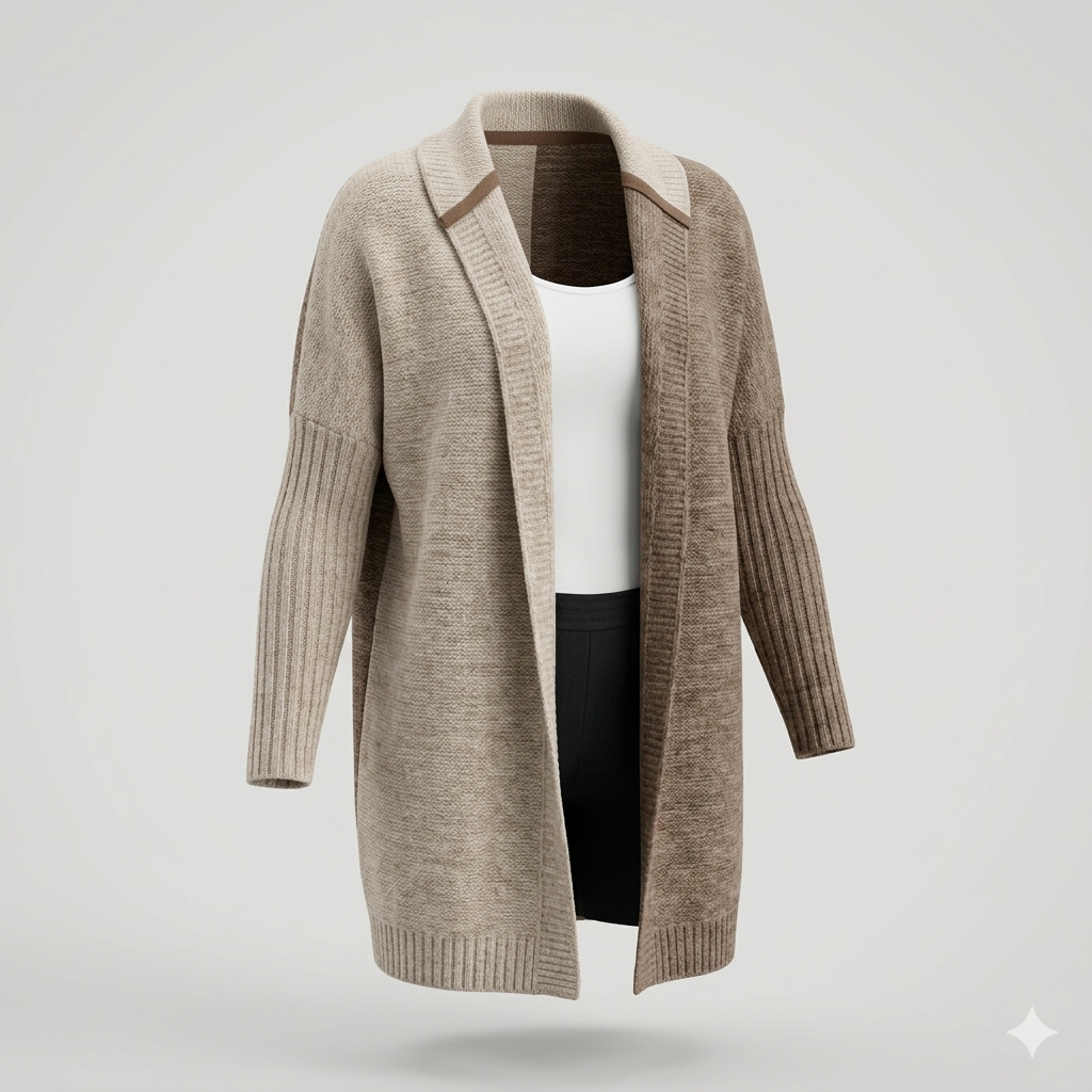 Willa Women's Cardigan | Soft Knit, Hooded Patchwork Design 1