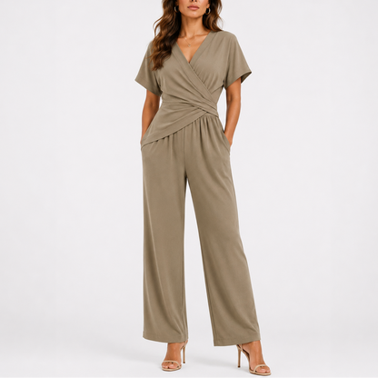 Willa Women's Jumpsuit with Wrap-Style Top and Adjustable Waist Design 2