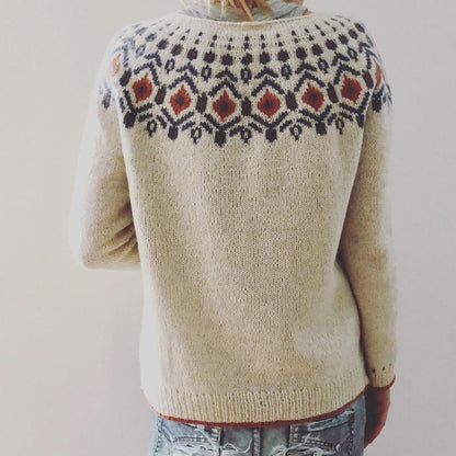Willa Women's Knit Sweater | Soft Patterned Collar, Warm Autumn Wear 5