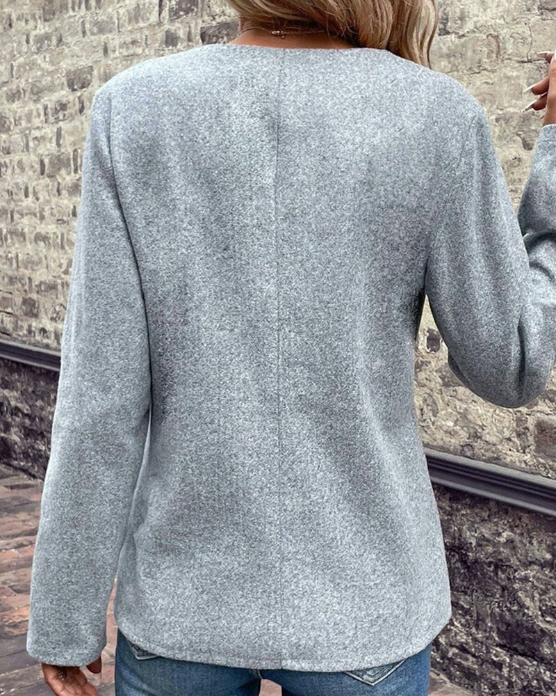 Willa Women's Knitted Coat | Contrast Colour Patchwork, Business Casual 2
