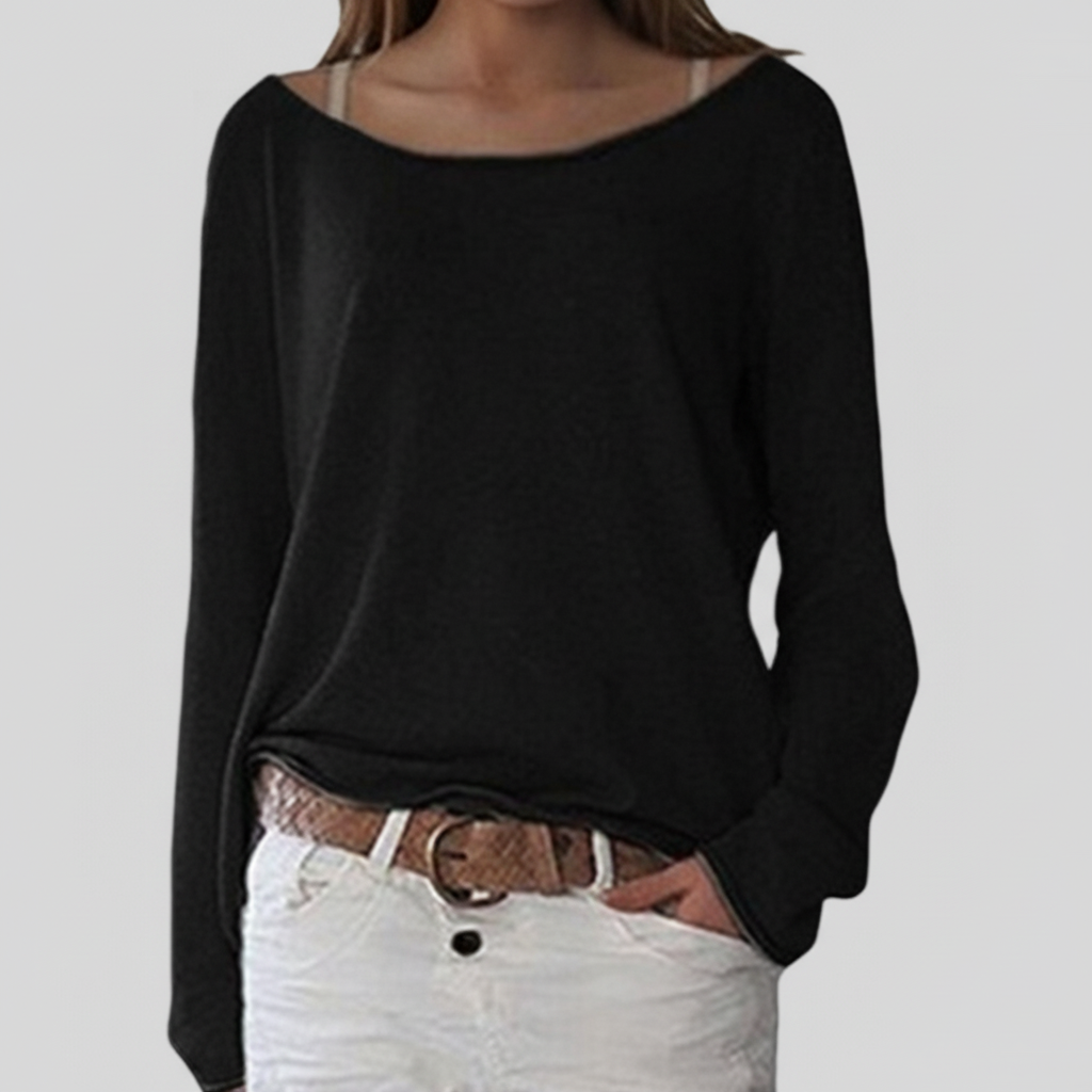 Willa Women's Lightweight Sweater | Boat Neck, Relaxed Draped Fit 5