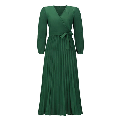 Willa Women’s Maxi Dress with Pleated Skirt and Wrap Waist Tie 3