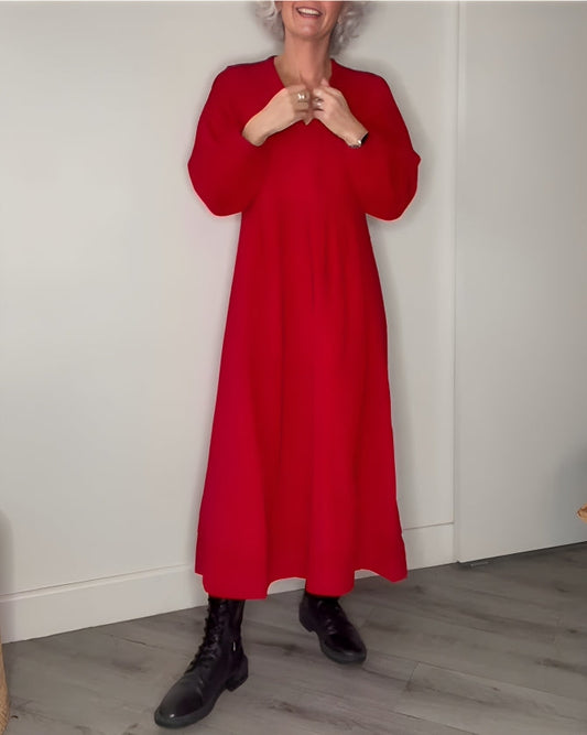 Willa Women’s Maxi Dress with Relaxed Fit and Long Sleeves for Elegant Style 0