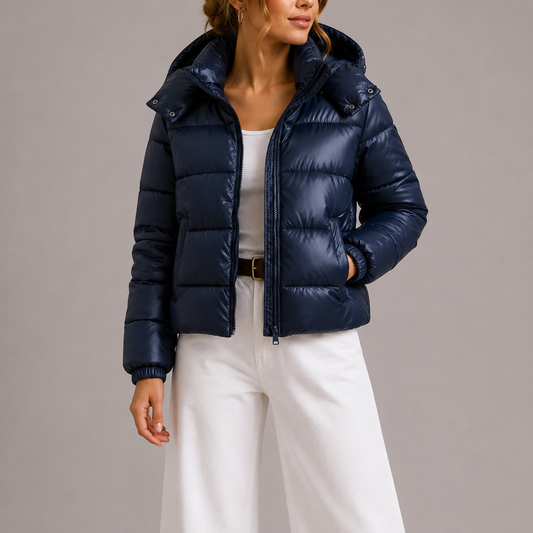 Willa Women's Puffer Jacket | Lightweight Insulated Black Coat 1