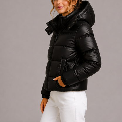 Willa Women's Puffer Jacket | Lightweight Insulated Black Coat 2