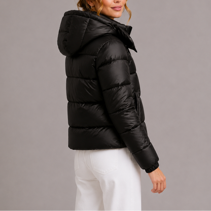Willa Women's Puffer Jacket | Lightweight Insulated Black Coat 3