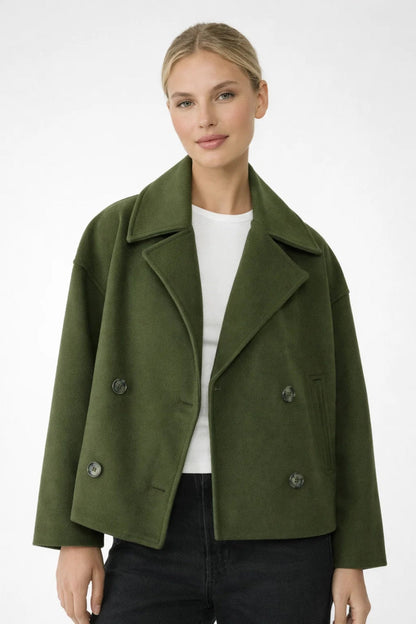 Willa Women's Short Coat | Oversized Double-Breasted, Classic Design 3