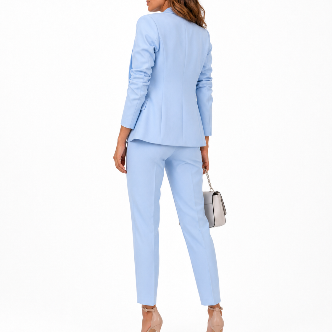 Willa Women's Suit Set with Double-Breasted Blazer and Straight Leg Trousers 1