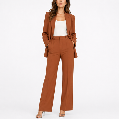Willa Women’s Suit with Tailored Blazer and Straight-Leg Pants 0