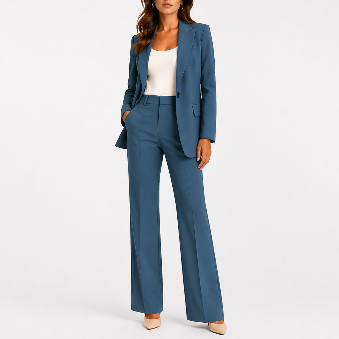 Willa Women’s Suit with Tailored Blazer and Straight-Leg Pants 2