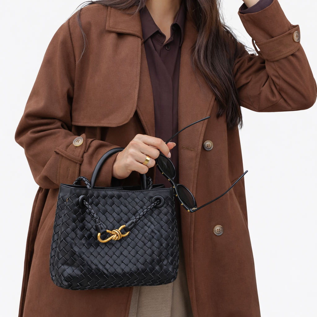 Willa Women’s Tote Bag with Woven Texture and Soft Vegan Leather Design 1