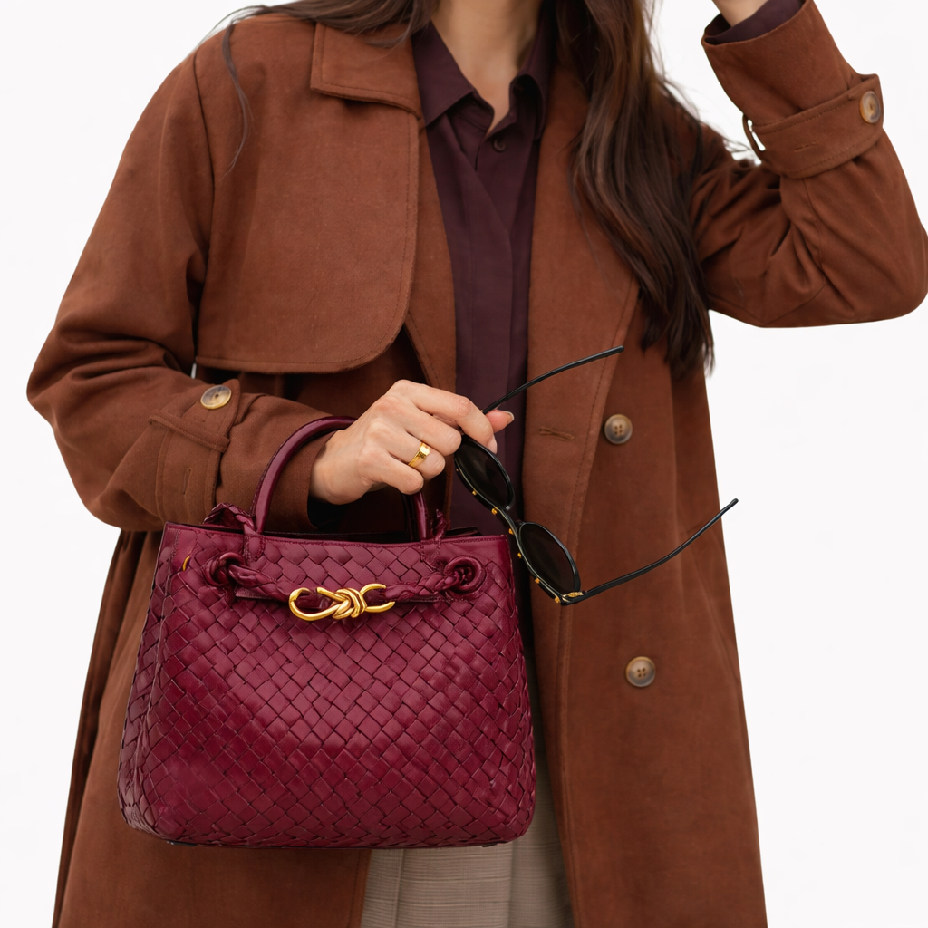 Willa Women’s Tote Bag with Woven Texture and Soft Vegan Leather Design 6
