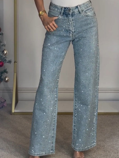 Willa Women’s Wide Leg Jeans with High Waist and Statement Detailing 0