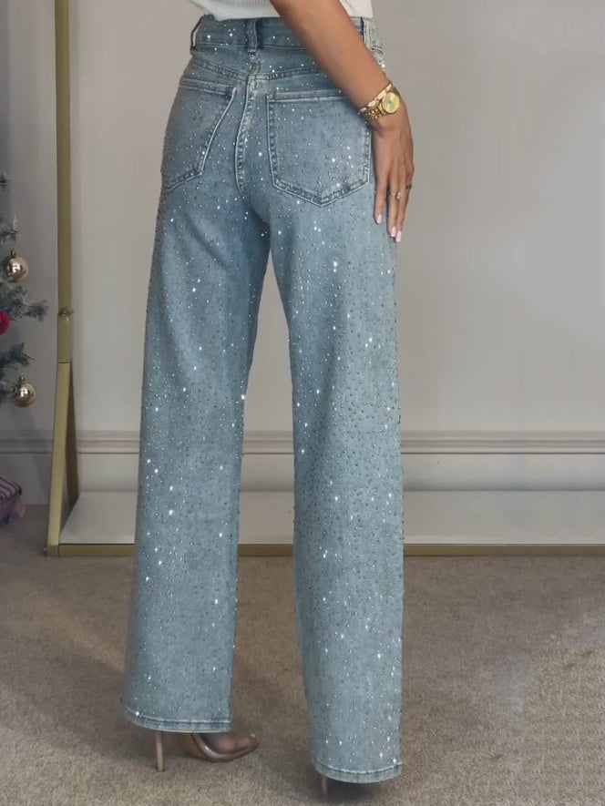 Willa Women’s Wide Leg Jeans with High Waist and Statement Detailing 2
