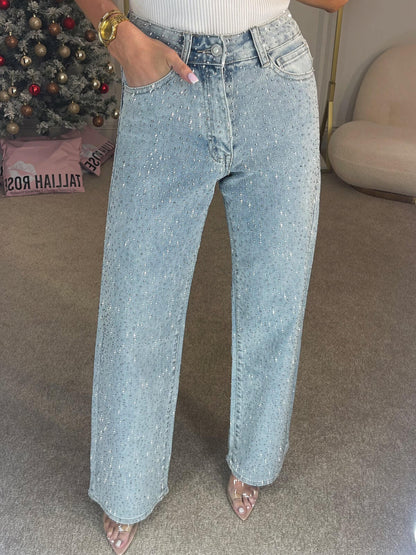 Willa Women’s Wide Leg Jeans with High Waist and Statement Detailing 3