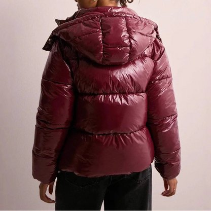 Wren Women's Black Puffer Jacket | Lightweight Quilted Hooded Coat 4