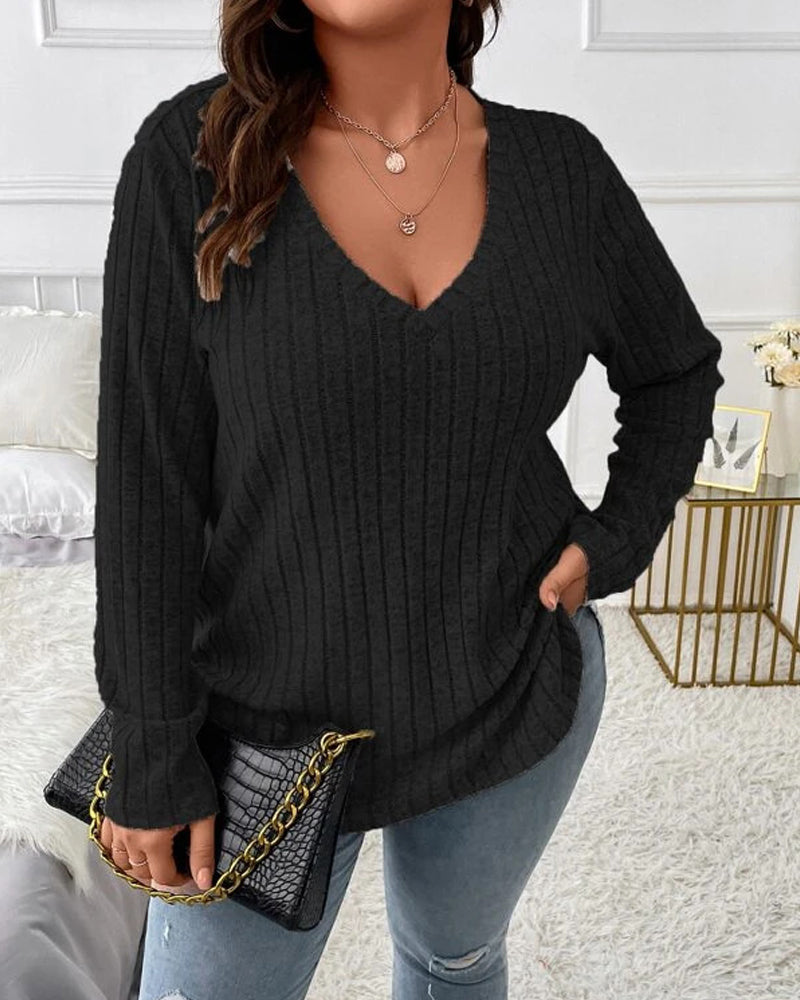Wren Women's Jumper | Soft Cotton Blend, V-Neck, Long Sleeve 3