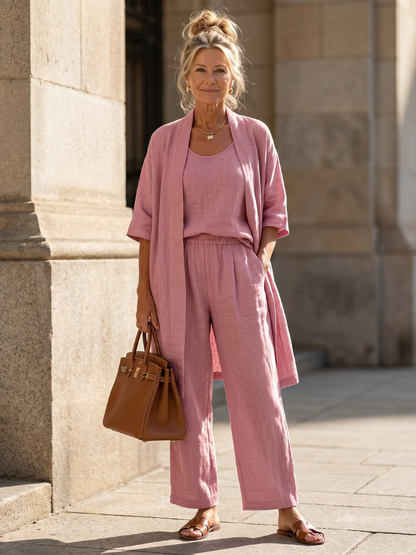 Yara Women's Set Loungewear with Relaxed Fit and Wide Leg Pants 0