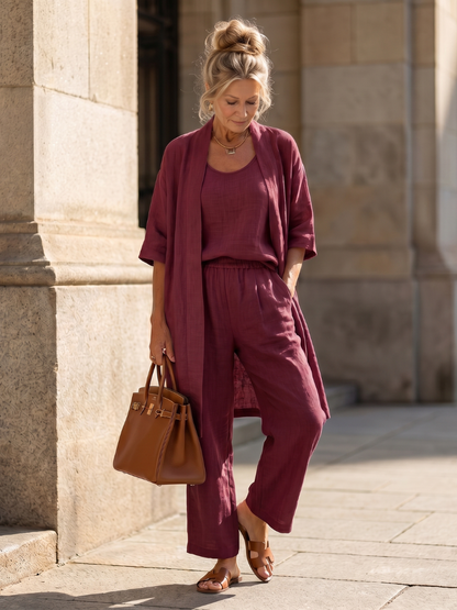 Yara Women's Set Loungewear with Relaxed Fit and Wide Leg Pants 10