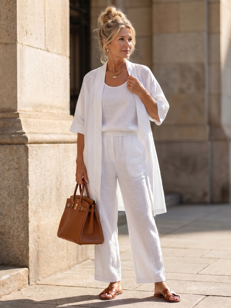 Yara Women's Set Loungewear with Relaxed Fit and Wide Leg Pants 12