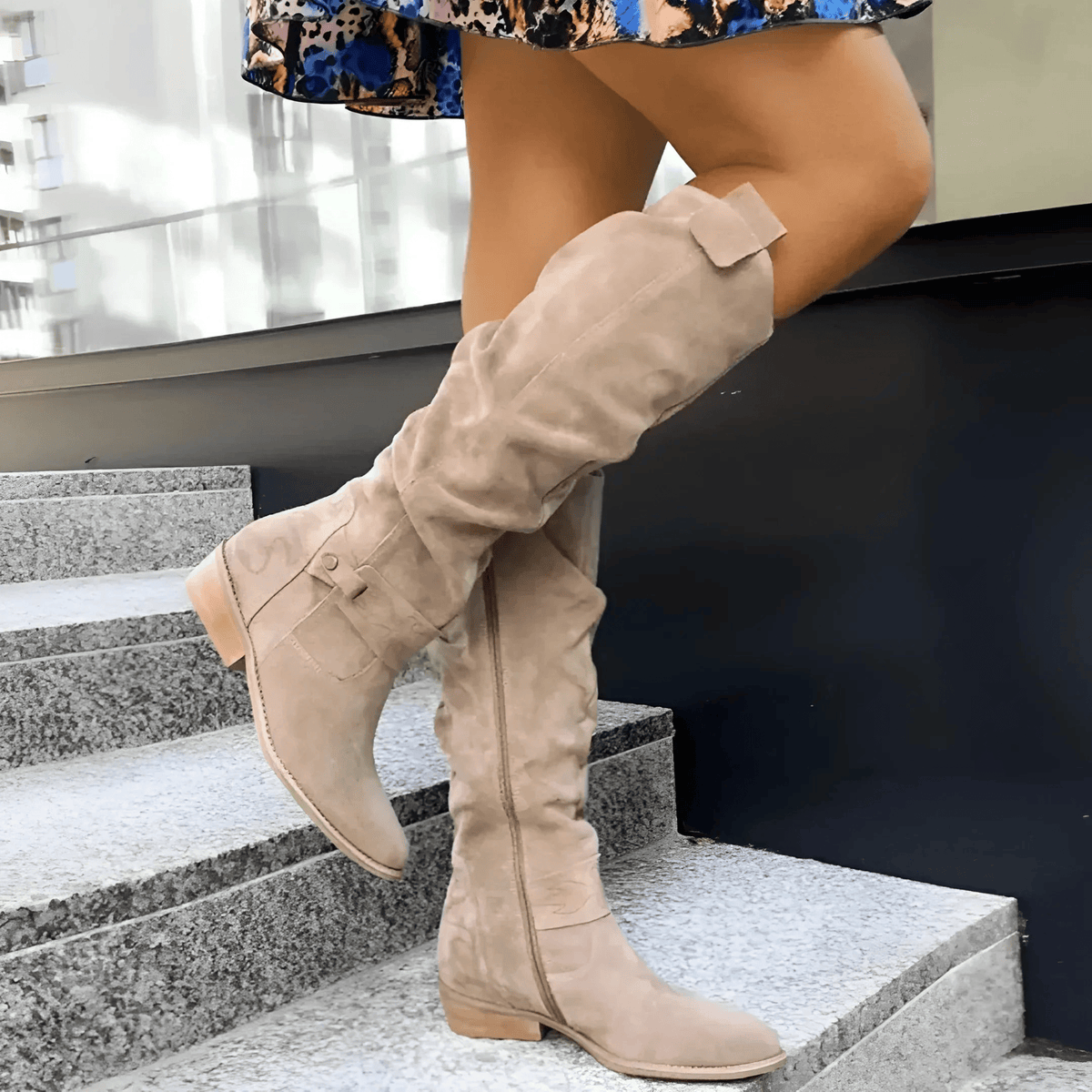 Zes Women’s Knee High Boots with Stylish Suede Finish and Cushioned Insoles 0