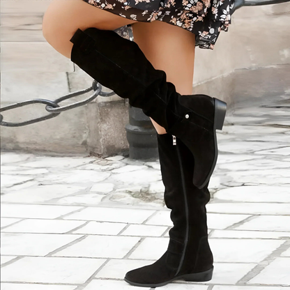 Zes Women’s Knee High Boots with Stylish Suede Finish and Cushioned Insoles 3