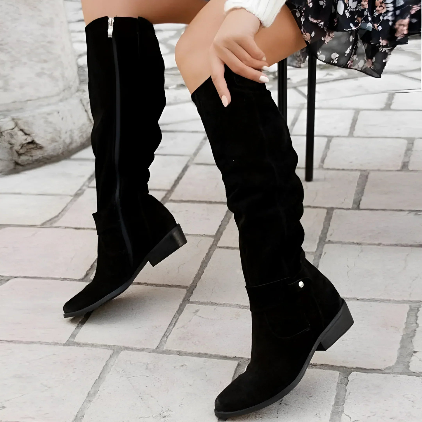 Zes Women’s Knee High Boots with Stylish Suede Finish and Cushioned Insoles 7